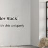 Rustic brown and black steel Metal Frame 4 Tier bookshelf