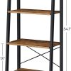 Rustic brown and black steel Metal Frame 4 Tier bookshelf