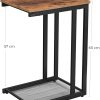 Bedside Table with Mesh Shelf, Rustic Brown