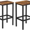 Bar Set Stools of 2 Bar Chairs, Rustic Brown