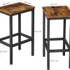 Bar Set Stools of 2 Bar Chairs, Rustic Brown