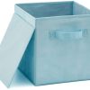 Pack of 6 Foldable Fabric Basket Bin Storage Cube for Nursery, Office and Home Decor (Baby Blue)