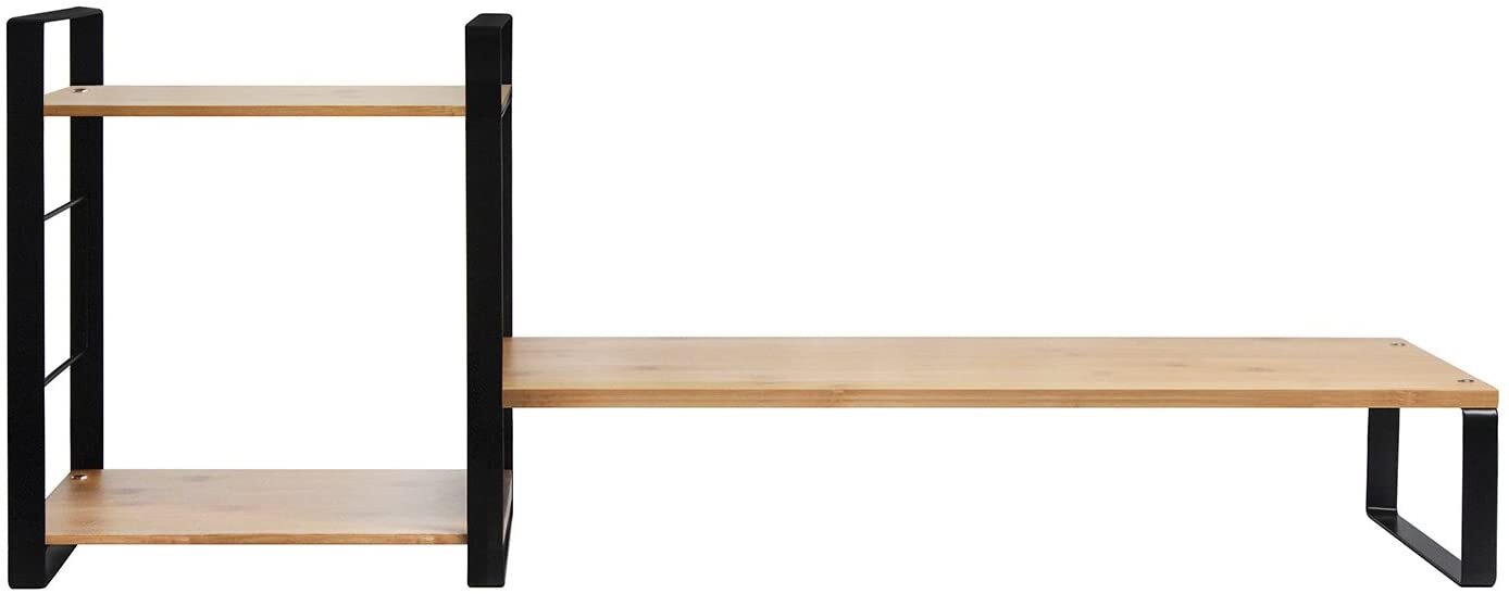 Bamboo Monitor Laptop Stand with Storage (2 Tier)