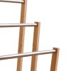 Bamboo Towel Bar Metal Holder Rack 3-Tier Freestanding for Bathroom and Bedroom