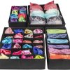 4 Pack Foldable Drawer Dividers Storage Boxes (Black)