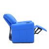 Blue Kids push back recliner chair with cup holder