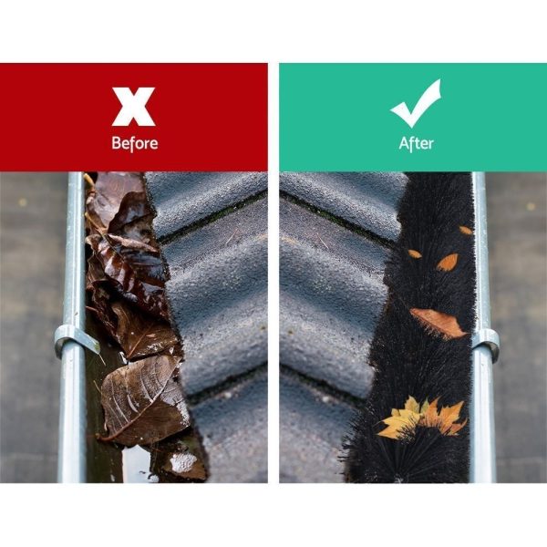 24Pcs 94x10cm Heavy Duty Gutter Brush Guard Length Leaf Twigs Filter Home Garden