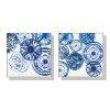 70cmx70cm Blue Day 2 Sets Gold Frame Canvas Wall Art