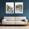 80cmx120cm Italy Coast 2 Sets Wood Frame Canvas Wall Art