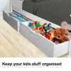 Kingston Sl2x Under Bed Storage Drawers White Pine Wooden Wheels