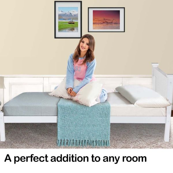 Eden Single Wooden Bed Frame Base White Pine Adult Bedroom Furniture Timber Slat