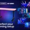OVERDRIVE Gaming PC Desk Carbon Fiber Style, Pink and Black, with Headset Holder, Gaming Mouse Pad