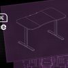 OVERDRIVE Gaming PC Desk Carbon Fiber Style, Pink and Black, with Headset Holder, Gaming Mouse Pad