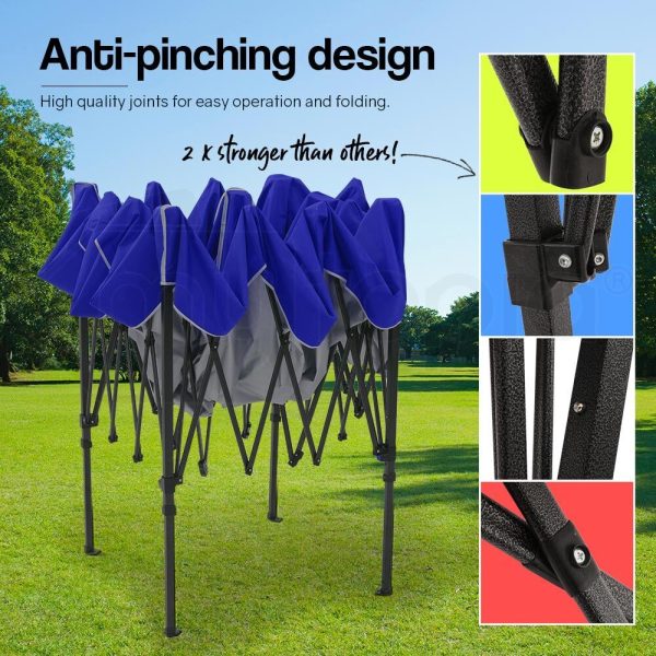 3x3m Folding Gazebo Shade Outdoor Pop-Up Foldable Marquee – Navy