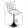 2x Height Adjustable Swivel Bar Stool Velvet Nailhead Barstool with Footrest – Grey