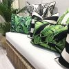 Cushion Cover-With Black Piping-Deck Stripe Black / Natural Base – 45×45 cm