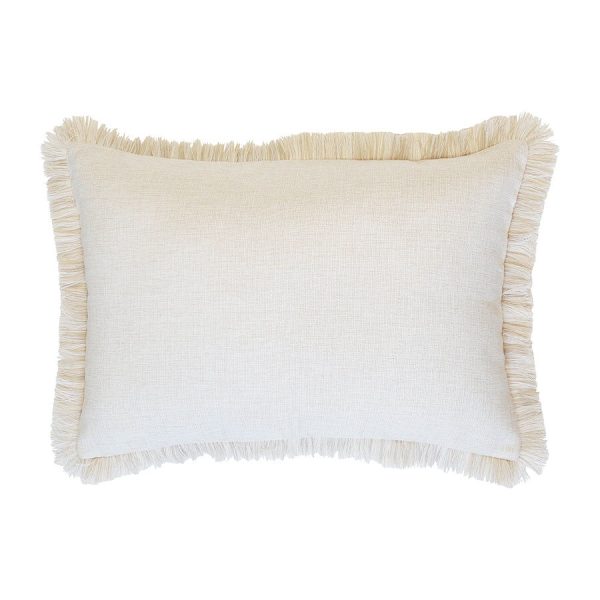 Cushion Cover-Coastal Fringe Natural-Solid Natural – 35×50 cm