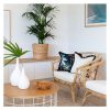 Cushion Cover-Coastal Fringe Black-Solid Natural – 45×45 cm