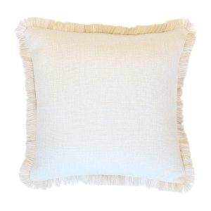 Cushion Cover-Coastal Fringe Natural-Solid Natural – 45×45 cm