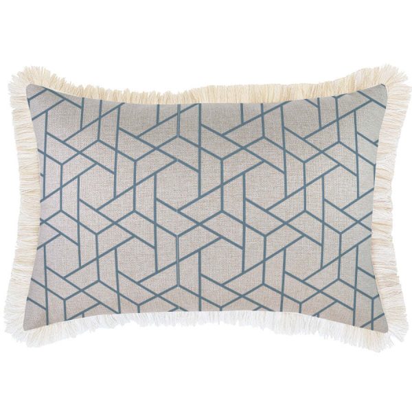 Cushion Cover-Coastal Fringe-Milan Blue – 35×50 cm