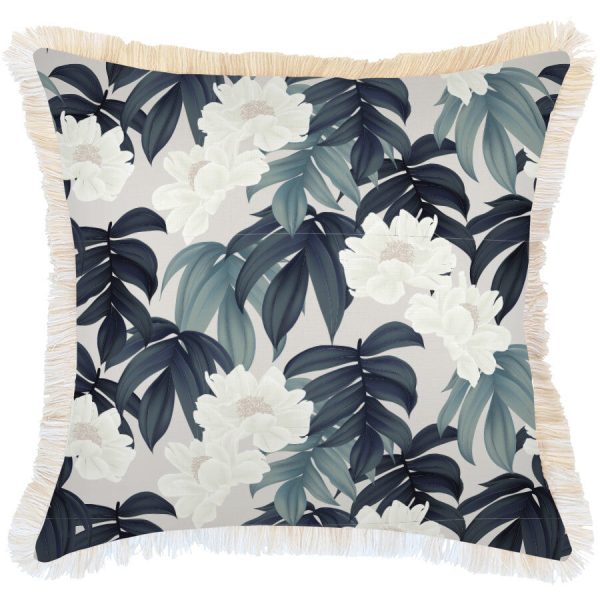 Cushion Cover-Coastal Fringe-Moonlight – 60×60 cm