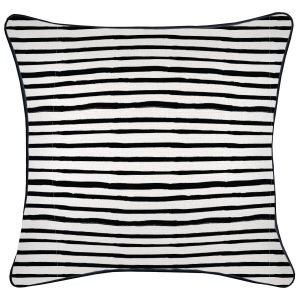 Cushion Cover-With Black Piping-Paint Stripes – 45×45 cm