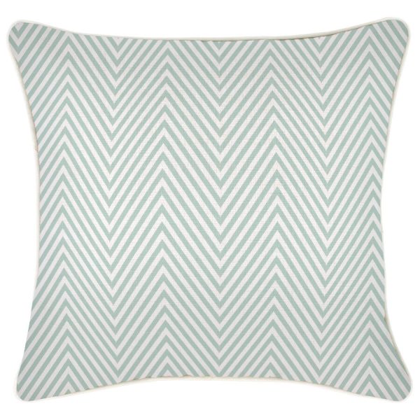 Cushion Cover-With Piping-Zig Zag Pale Mint – 45×45 cm