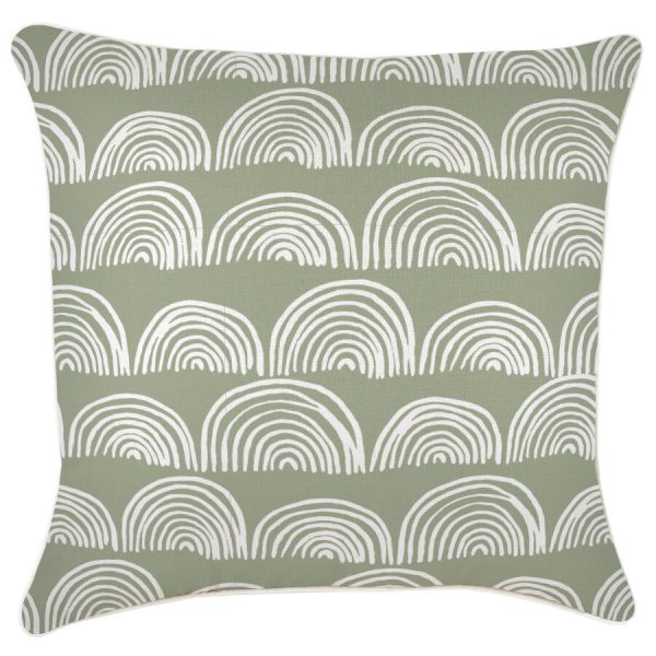 Cushion Cover-With Piping-Rainbows-Sage – 60×60 cm