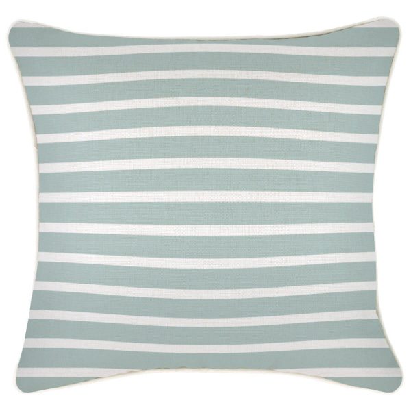 Cushion Cover-With Piping-Hampton Stripe Seafoam – 45×45 cm