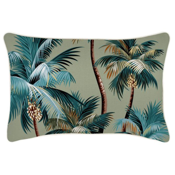 Cushion Cover-With Piping-Palm Trees Sage – 35×50 cm