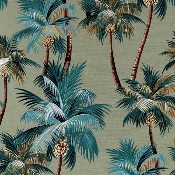 Cushion Cover-With Piping-Palm Trees Sage – 35×50 cm