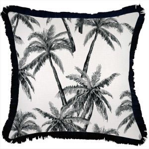 Cushion Cover-Coastal Fringe Black-Castaway – 45×45 cm