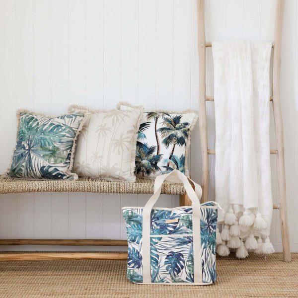 Cushion Cover-Coastal Fringe-Tall-Palms-Beige – 45×45 cm