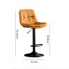 Bar Stools Kitchen Bar Stool Leather Barstools Swivel Gas Lift Counter Chairs x2 BS8406 Grey