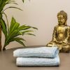 Premium Cotton Towel Jacquard White Blue Design
