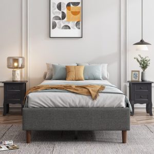 Bed Frame Mattress Foundation (Dark Grey) – QUEEN