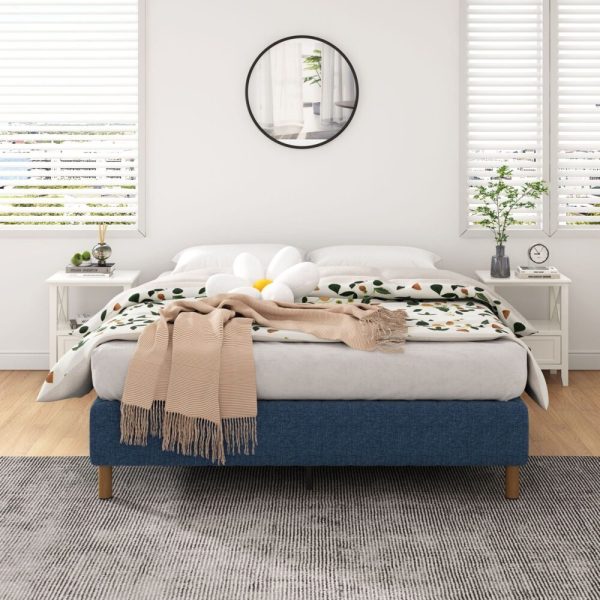 Metal Bed Frame Mattress Foundation – SINGLE, Blue