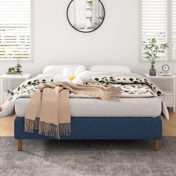 Metal Bed Frame Mattress Foundation – SINGLE, Blue