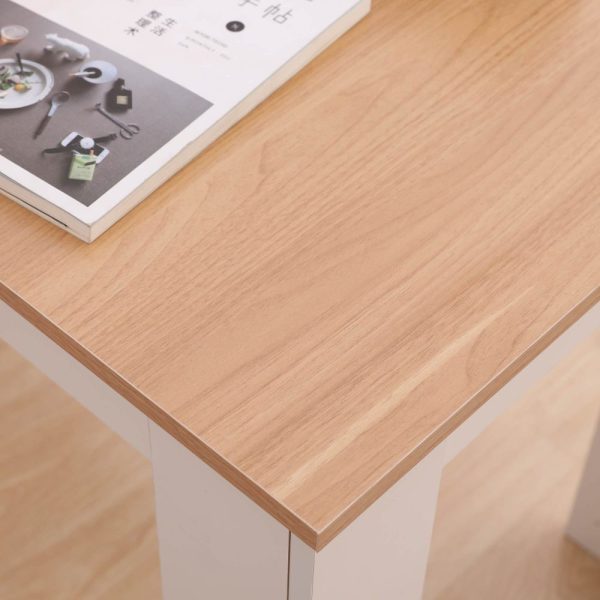 Dining Table Rectangular Wooden 120M – Wood and White