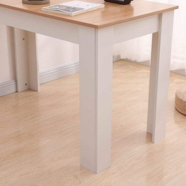 Dining Table Rectangular Wooden 120M – Wood and White