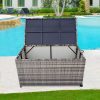 Outdoor PE Wicker Storage Box Garden 320L-Grey