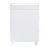 Removable Bathroom Side Cabinet Toilet Caddy with Storage Drawers- White