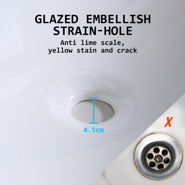 Muriel 60 x 38x 12cm White Ceramic Bathroom Basin Vanity Sink Above Counter Top Mount Bowl