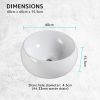 Muriel 40 x 40 x 15.5cm White Ceramic Bathroom Basin Vanity Sink Round Above Counter Top Mount Bowl