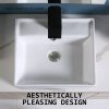 Muriel 42 x 42 x 15cm White Ceramic Bathroom Basin Vanity Sink Square Above Counter Top Mount Bowl