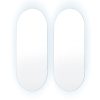 2 Set LED Wall Mirror Oval Anti-Fog Bathroom 45x100cm BLACK