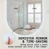 2 Set LED Wall Mirror Oval Anti-Fog Bathroom 45x100cm BLACK