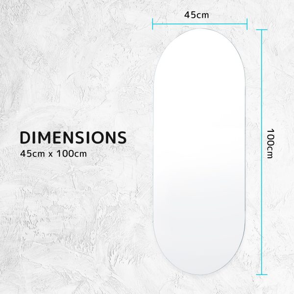 2 Set LED Wall Mirror Oval Anti-Fog Bathroom 45x100cm BLACK