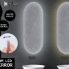 2 Set LED Wall Mirror Oval Anti-Fog Bathroom 45x100cm BLACK