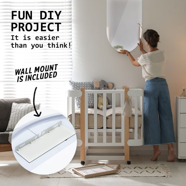 2 Set LED Wall Mirror Oval Anti-Fog Bathroom 45x100cm BLACK